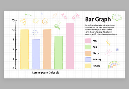 Bar Chart Graph Infographic with Cute Education Style for School Teachers