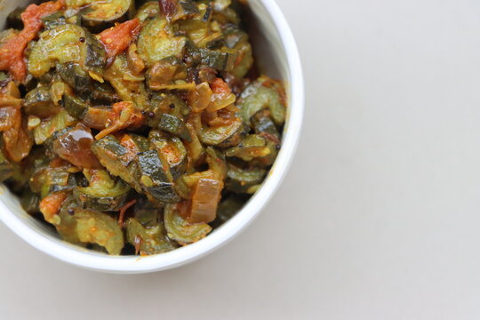 Turai Subji or Sponge gourd curry, Indian food