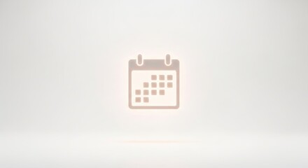 Elegant Calendar Icon on White Background Minimalist Design for Scheduling and Time Management Promotes Organization and Efficiency Reminders and Events Date Planning