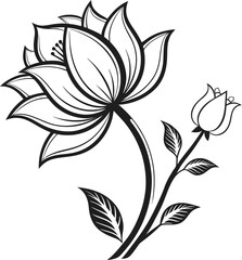 black and white flower