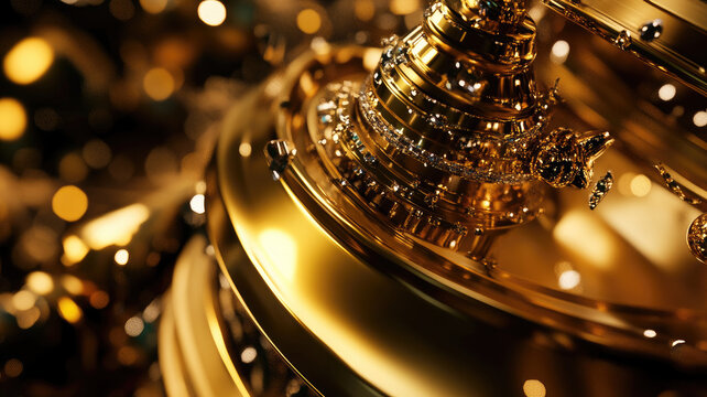 Golden Christmas Bell with Festive Decorations
