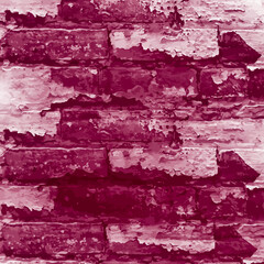 Weathered red brick wall with a textured, grunge surface