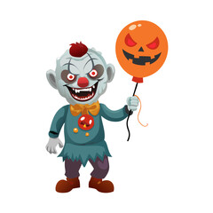 halloween witch with pumpkin vector illustration