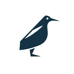Abstract Kiwi Bird Logo in Geometric Style, Vector Design