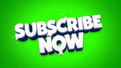 A vibrant green background with the words subscribe now in bold white letters