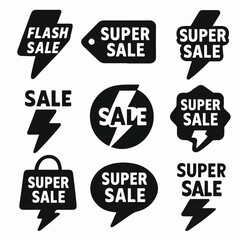 Fototapeta premium Sale stickers collection for promotional signage and marketing