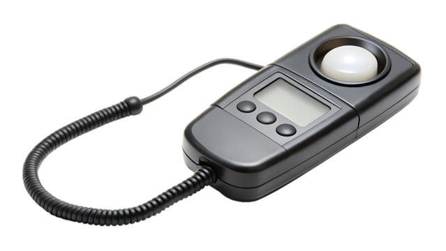 Light Meter Device for Measuring Illuminance on Transparent Background
