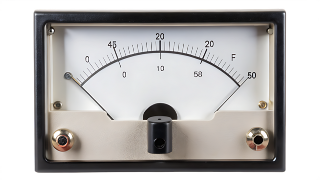 Vintage Analog Temperature Gauge on Transparent Background