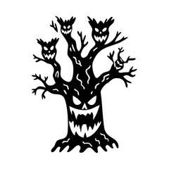 spooky tree silhouette vector