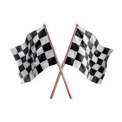 Fototapeta premium Crossed checkered flags racing victory success