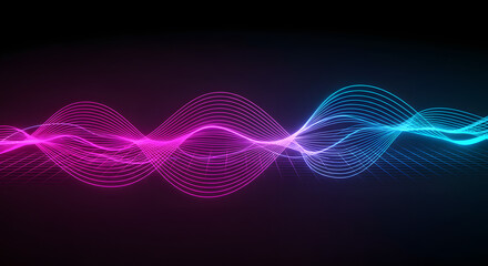 Abstract Neon Waveform Pink and Blue Energy Flow