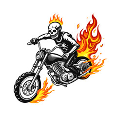 Obraz premium skeleton riding a motorcycle