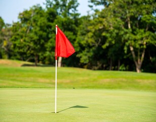 Obraz premium Golf flag on a green