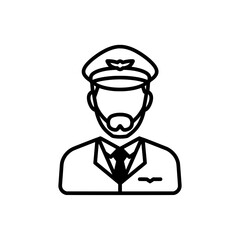 Obraz premium Pilot silhouette icon with transparent background