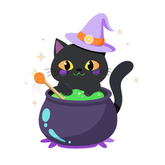 halloween witch cat