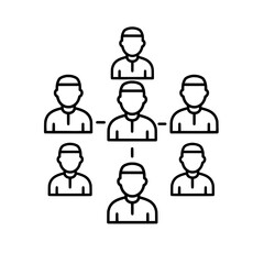 Network of people connecting with transparent background