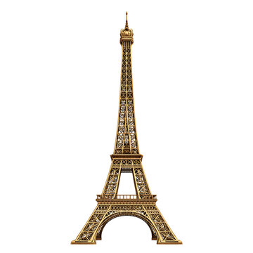 Golden Eiffel Tower on Black Background