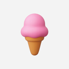 3d Realistic Ice cream icon vector Illustration