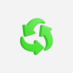 3d Realistic Recycle arrow vector illustration