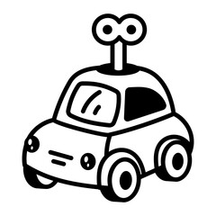 A drawing style icon showing a car toy
