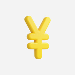3d Realistic Yen icon vector Illustration