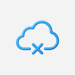 3d Realistic Cloud Connection icon vector Illustration