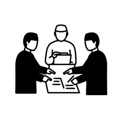 Business meeting with transparent background