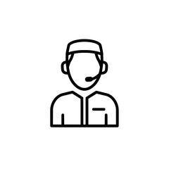 Support agent with headset icon