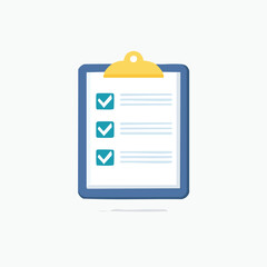 Completed Checklist Clipboard Icon Illustration