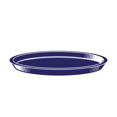 Vector illustration of an oval serving tray in a clean minimalist and modern style