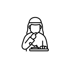 Woman eating food with transparent background