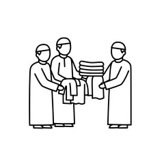 People holding clothes with transparent background