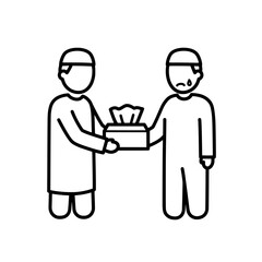 Medical volunteer giving a gift with transparent background