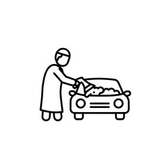 Person washing a car with transparent background