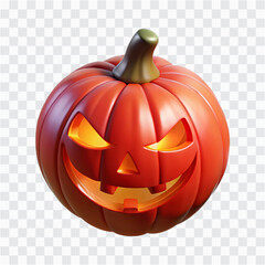 3D Blood Glow Pumpkin | Creepy Halloween Jack-o’-Lantern, Horror Decoration & Spooky Icon