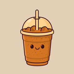 cute coffee drink character illustration