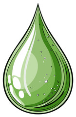Vibrant Green Water Drop Illustration Liquid Element