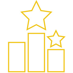 gold star award isolated icon, graph icon