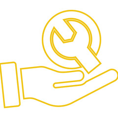 Hand with setting icon