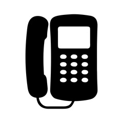 A old button phone full black silhouette vector illustration design