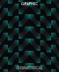 geometric patterns in black and blue neon. 
