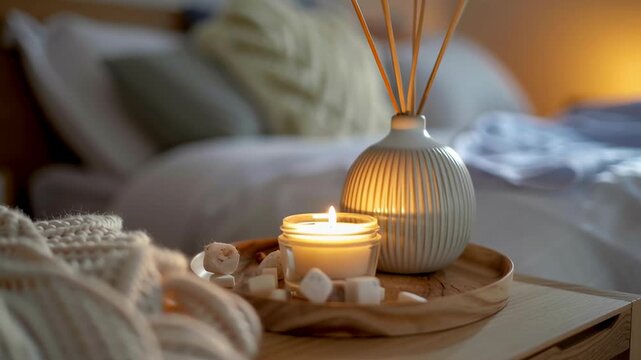 A cozy bedtime routine unfolds softly warm pajamas, gentle face washing, brushing teeth, and dimmed lights setting the mood for restful sleep. Calm moments with a favorite book or quiet meditation.