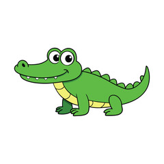 crocodile smiling on white background.eps