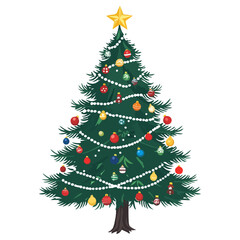 Fototapeta premium christmas tree, christmas, festival, vector, transparent background, tree, xmas, star, decoration, celebration, winter, season, ornament, december, festive, snow, isolated, pine, merry, gift 
