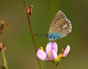 Obraz premium Close-up of a butterfly on a flower (1)