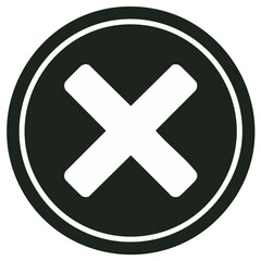Obraz premium White Cross Mark in Black Circle Symbol of Rejection and Cancellation for Error Message and Negative Feedback