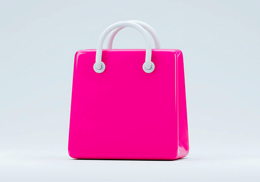 Pink Shopping Bag icon 3d illustration