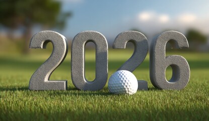 In a serene outdoor setting, large numbers read 2026, symbolizing new beginnings
