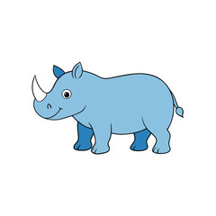 rhino walking on white background.eps