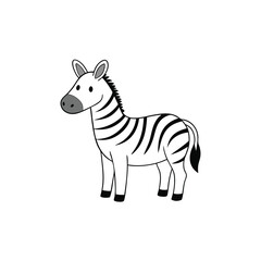 Fototapeta premium zebra standing on white background.eps